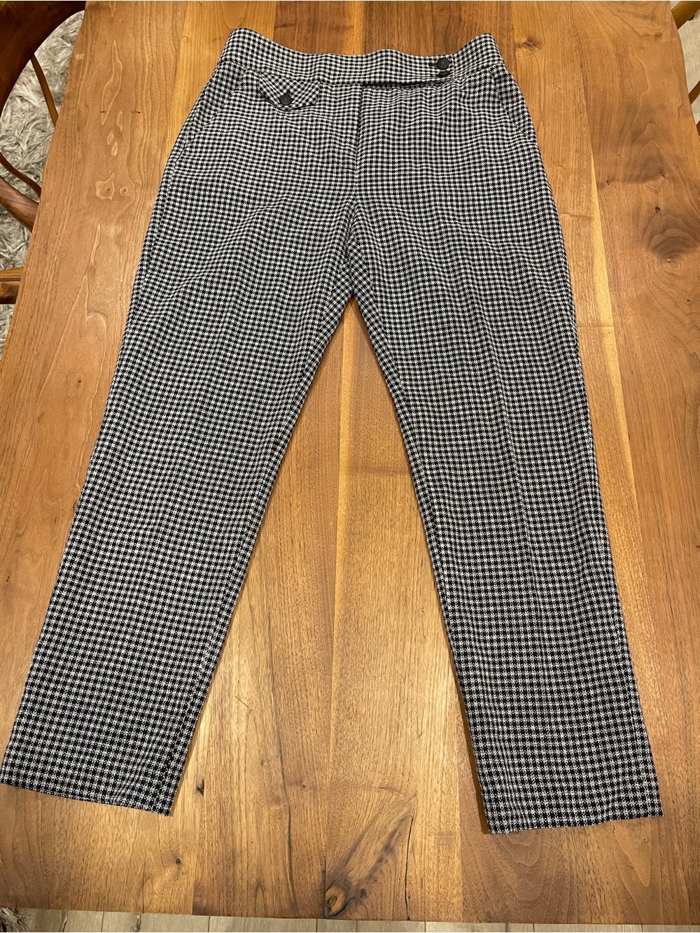 Veronica Beard cotton Black and White Gingham Trousers